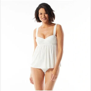NEW! MICHAEL Michael Kors Women's Baby Doll Tankini Top & Bottom Solid Size: M